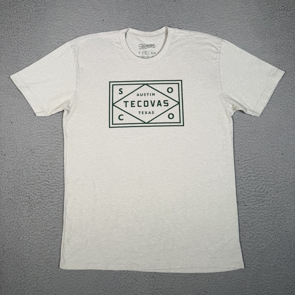 Tecovas Shirt Mens Medium Brown Graphic Tee Workwear Casual Cotton Blend Logo